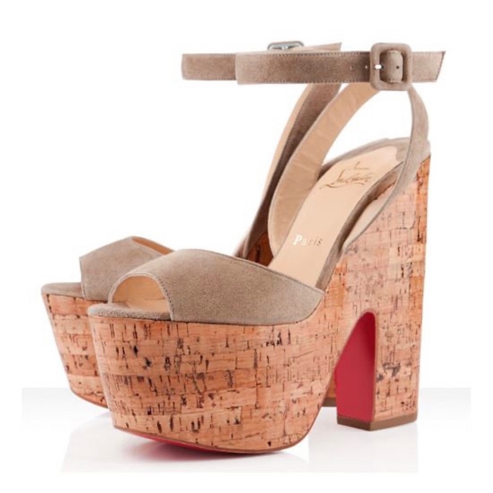 Christian Louboutin Dombasle Suede Cork Platform